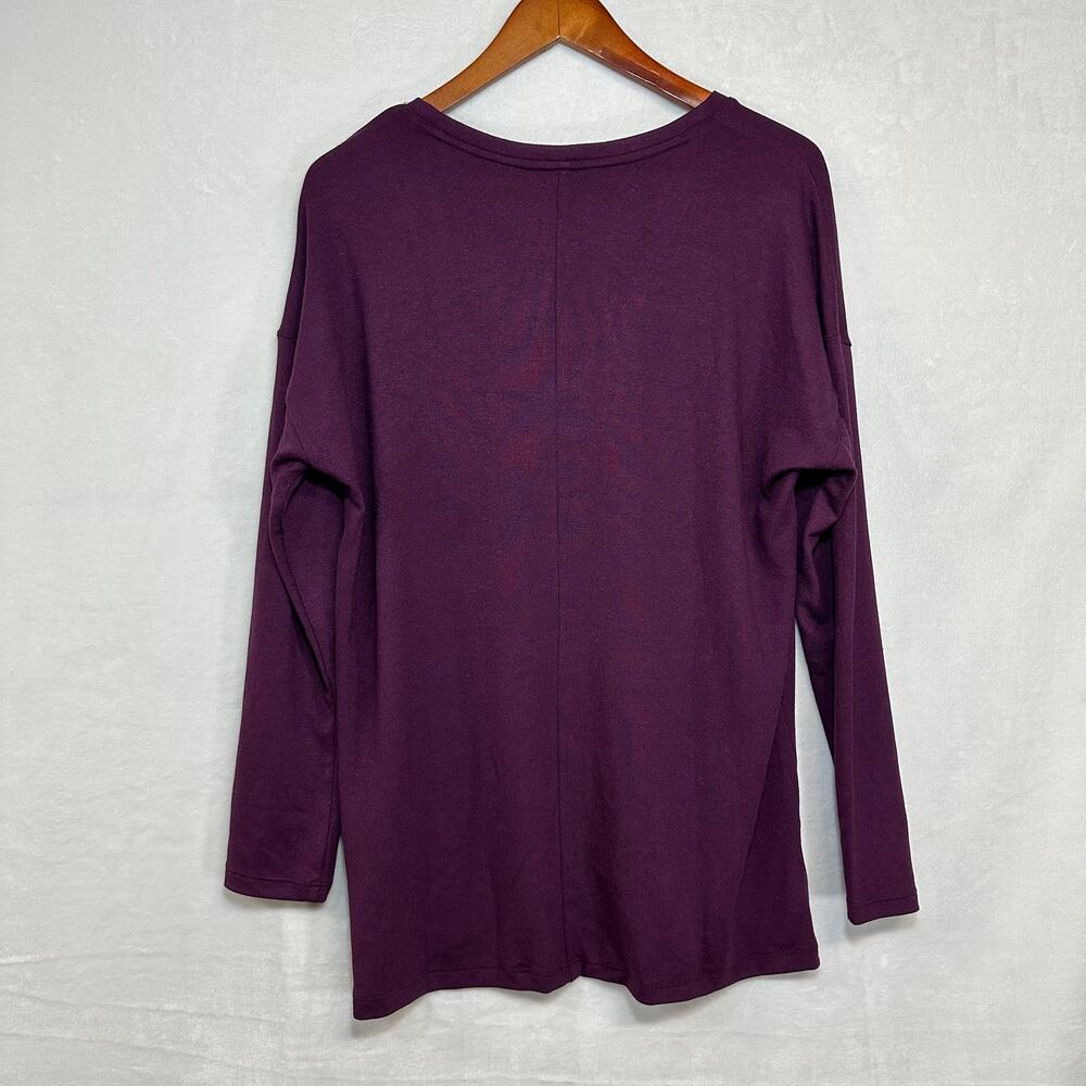 NWT Banana Republic Large‎ Purple Long Sleeve Scoop Neck Pullover Top Active - Picture 4 of 9